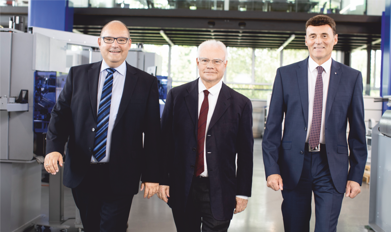 [Translate to English:] Vorstand Dr. Uwe-Peter Weigmann, Aufsichtsratsvorsitzender Hanns-Gerhard Rösch und Vorstand Martin Holder